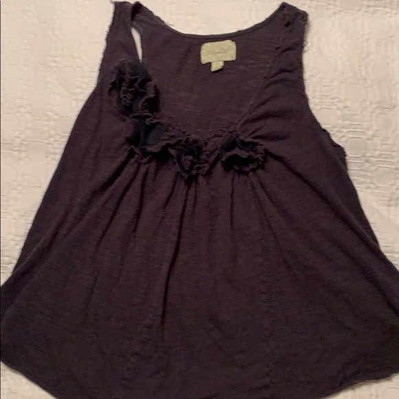 Anthropologie Deletta tank w/ rose embellishment - Picture 2 of 4